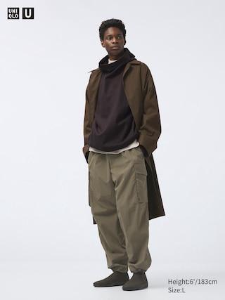 Mens Wide Parachute Cargo Pants Olive 3XL UNIQLO US Product Image