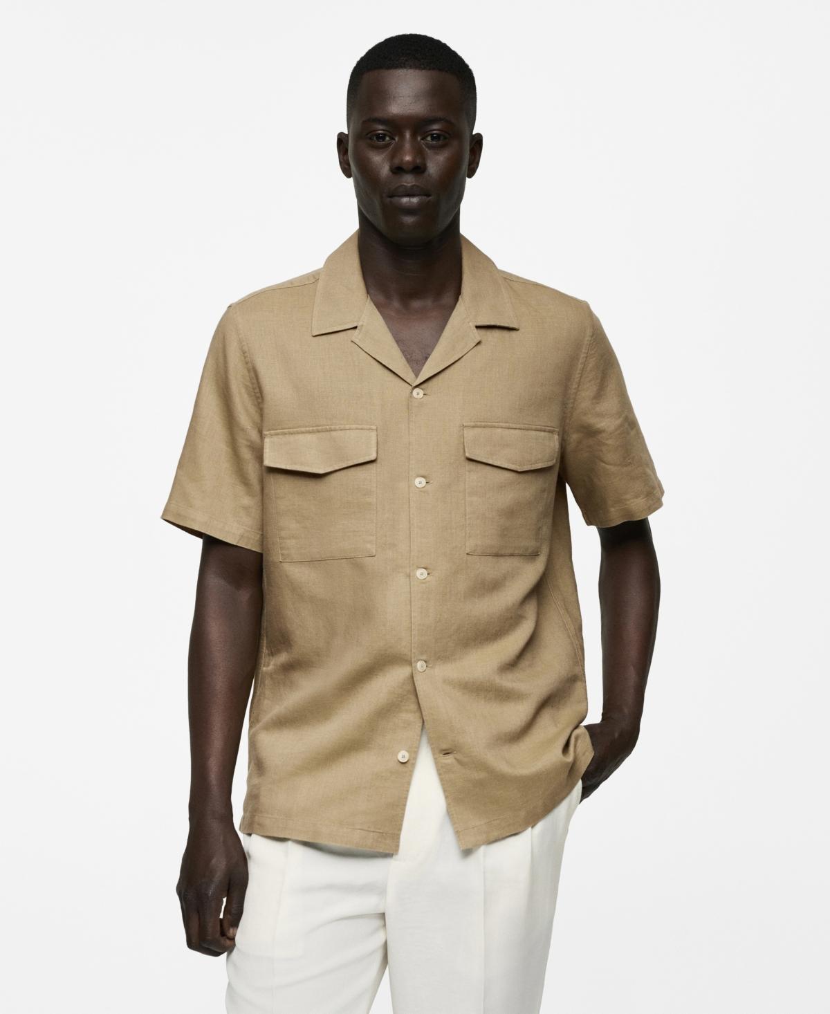 Mango Mens Regular-Fit Linen Cotton Shirt Product Image