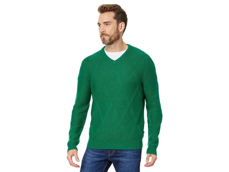 Nautica Sustainably Crafted Textured V-Neck Sweater (Parrot ) Men's Sweater Product Image