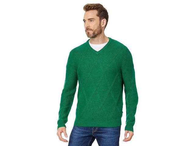 Nautica Sustainably Crafted Textured V-Neck Sweater (Parrot ) Men's Sweater Product Image