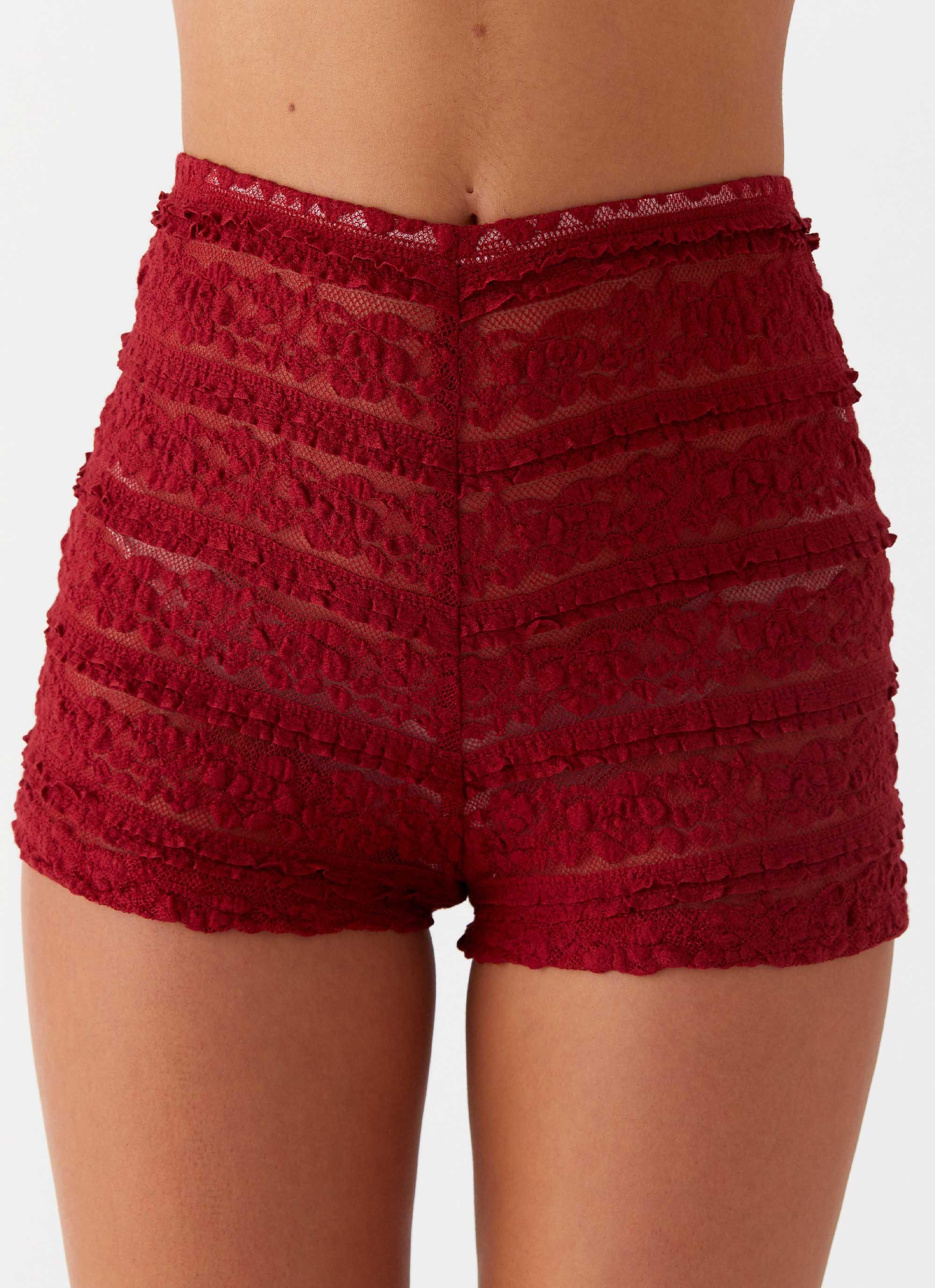 Desert Isle Mini Shorts - Red Product Image