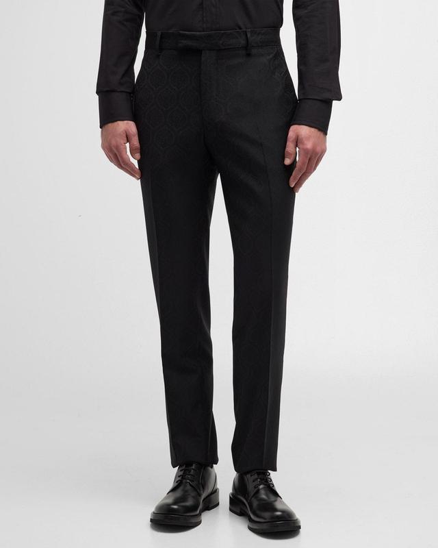 Mens Medallion Jacquard Tuxedo Pants Product Image