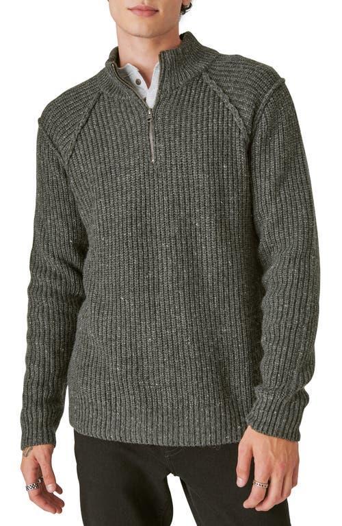 Lucky Brand Quarter Zip Tweed Sweater Product Image