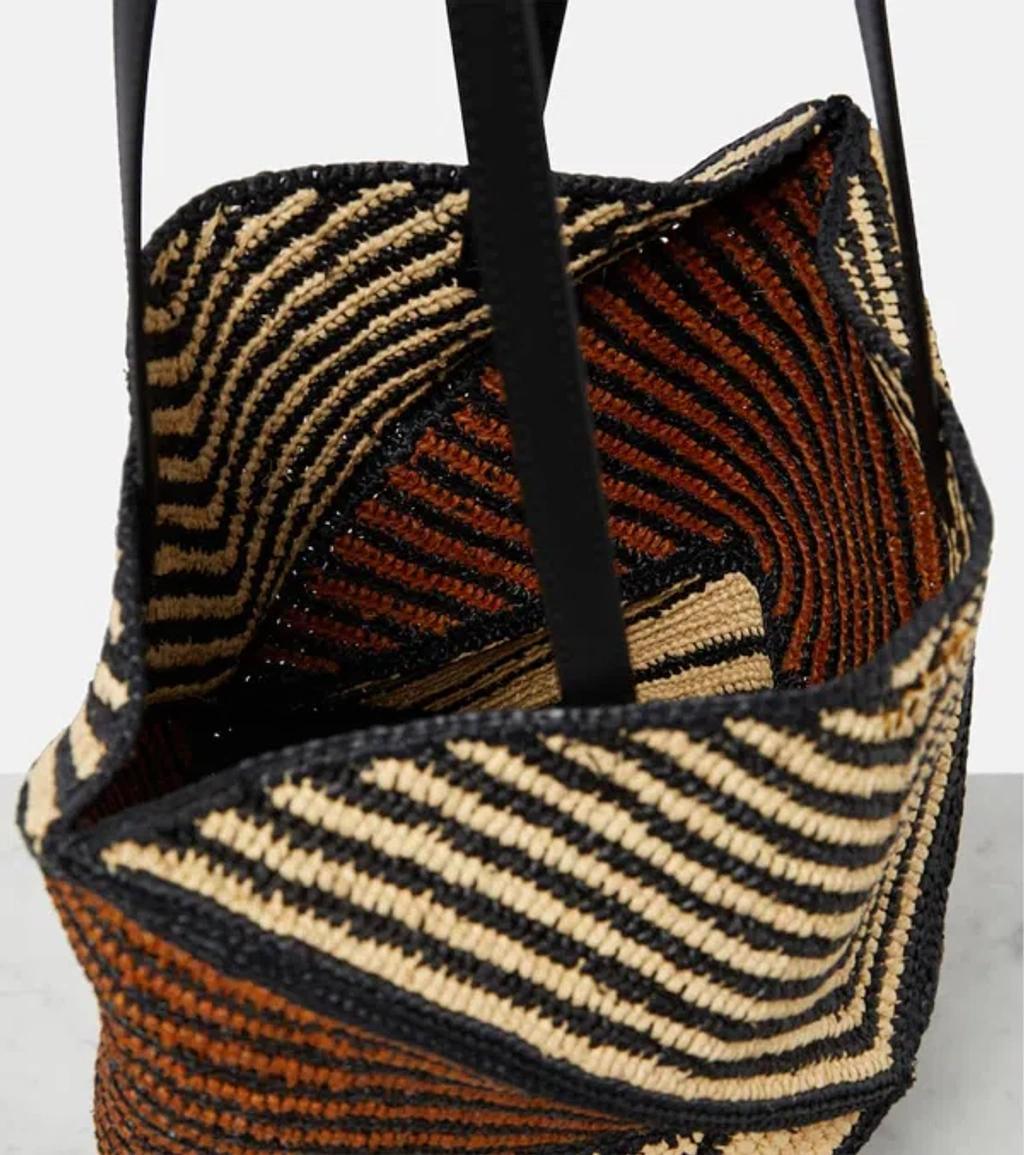 LOEWE Paula's Ibiza Puzzle Fold Medium Raffia Tote Bag In Neutrals Product Image