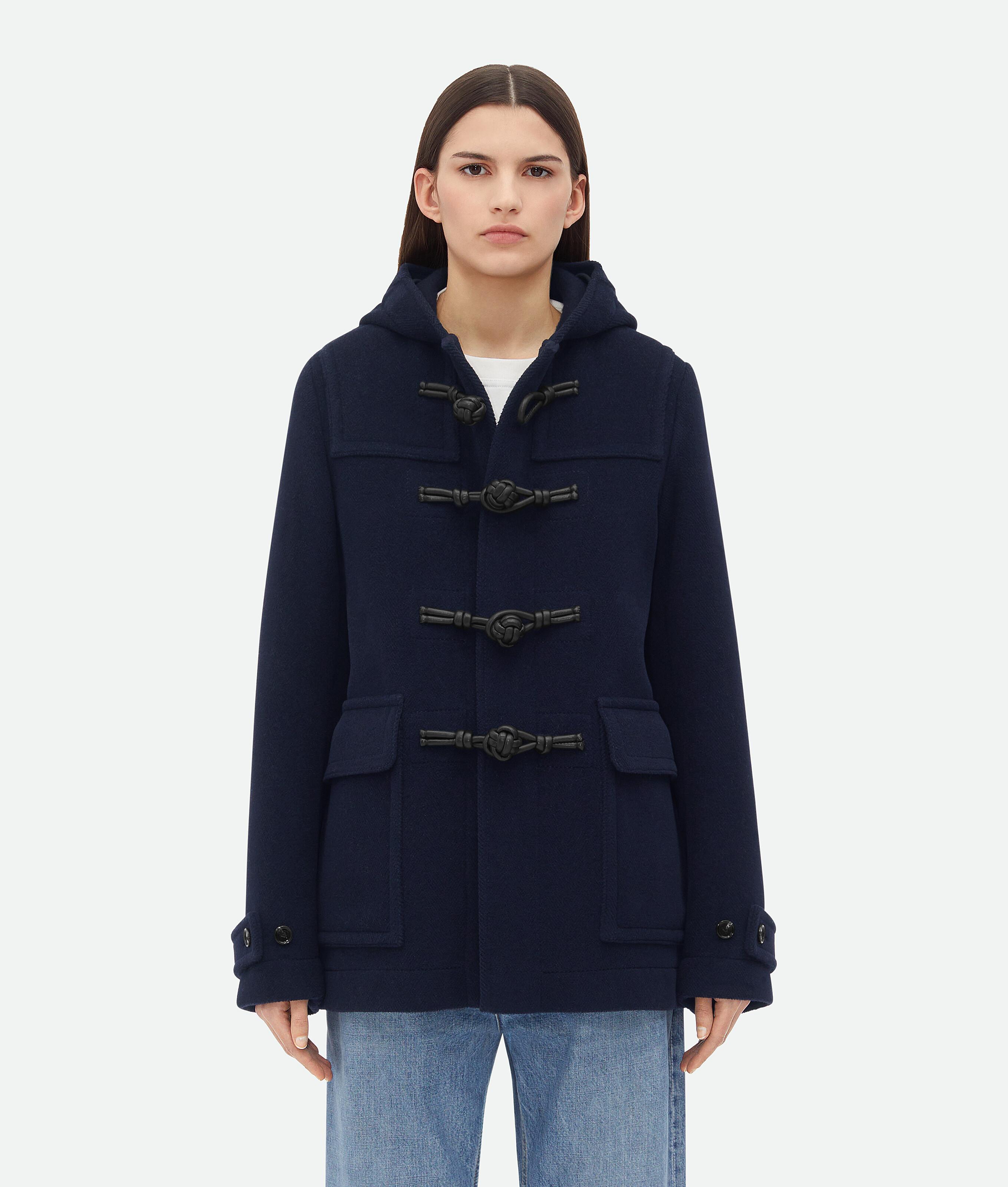 Women's Wool Duffle Coat in Navy Product Image