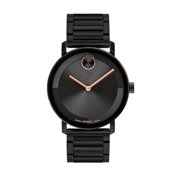 Men's Movado BoldÂ® Evolution Black IP Strap Watch with Textured Tonal Black Dial (Model: 3601123) Product Image