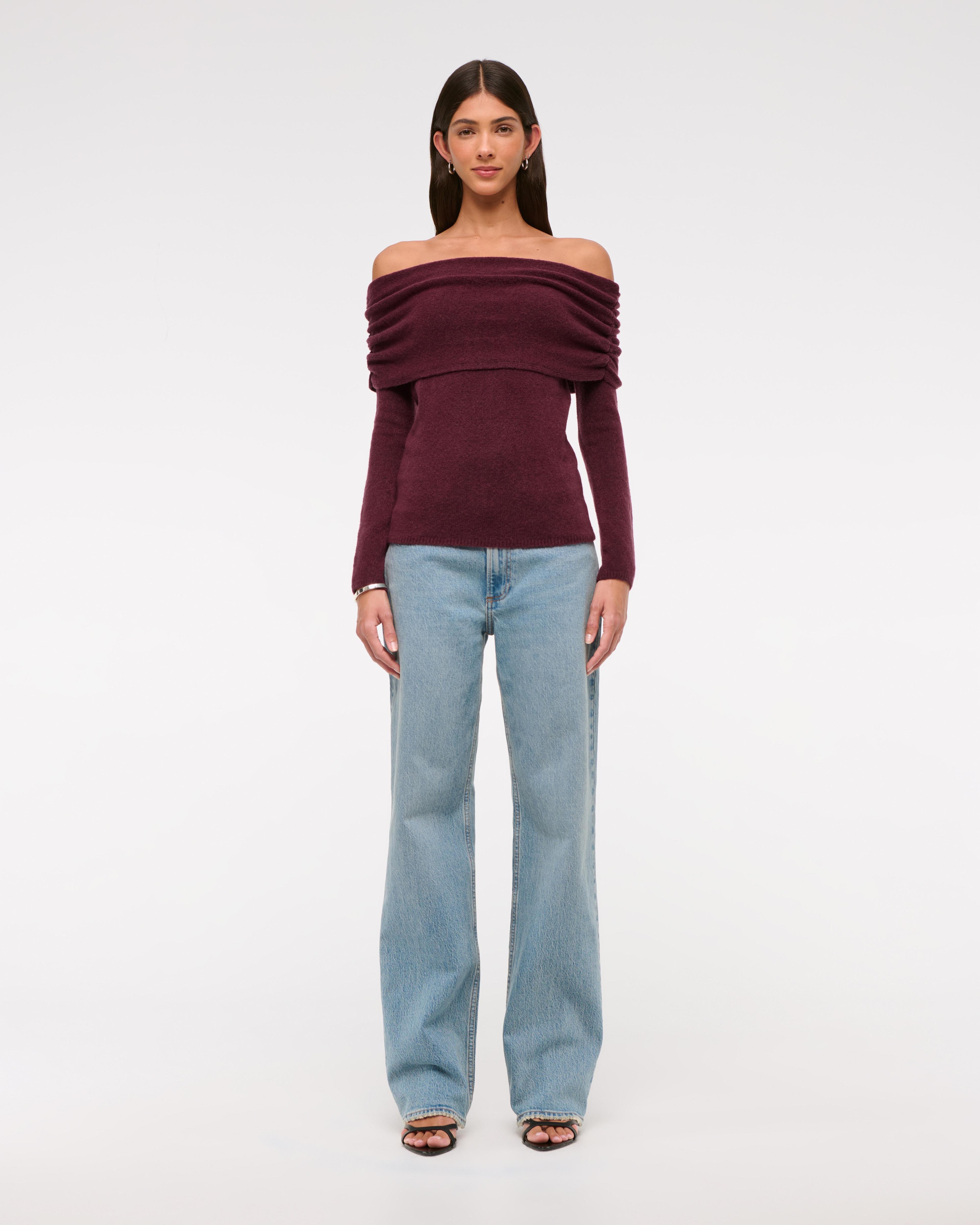 Foldover Off-The-Shoulder Sweater Product Image