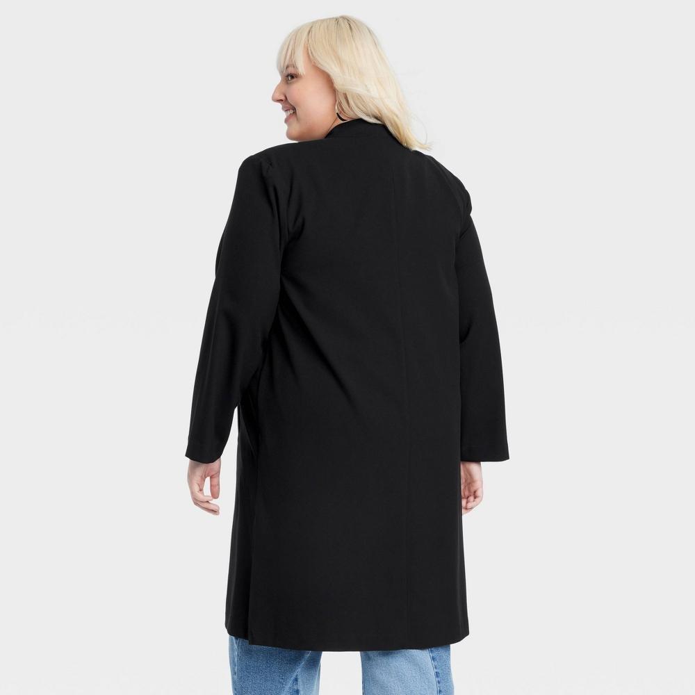 Womens Long Line Blazer - Ava & Viv Black 1X Product Image