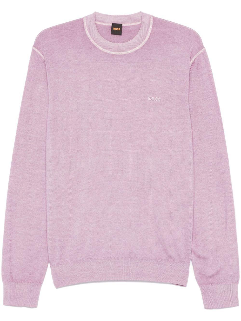 Embroidered-logo Sweater In Purple Product Image