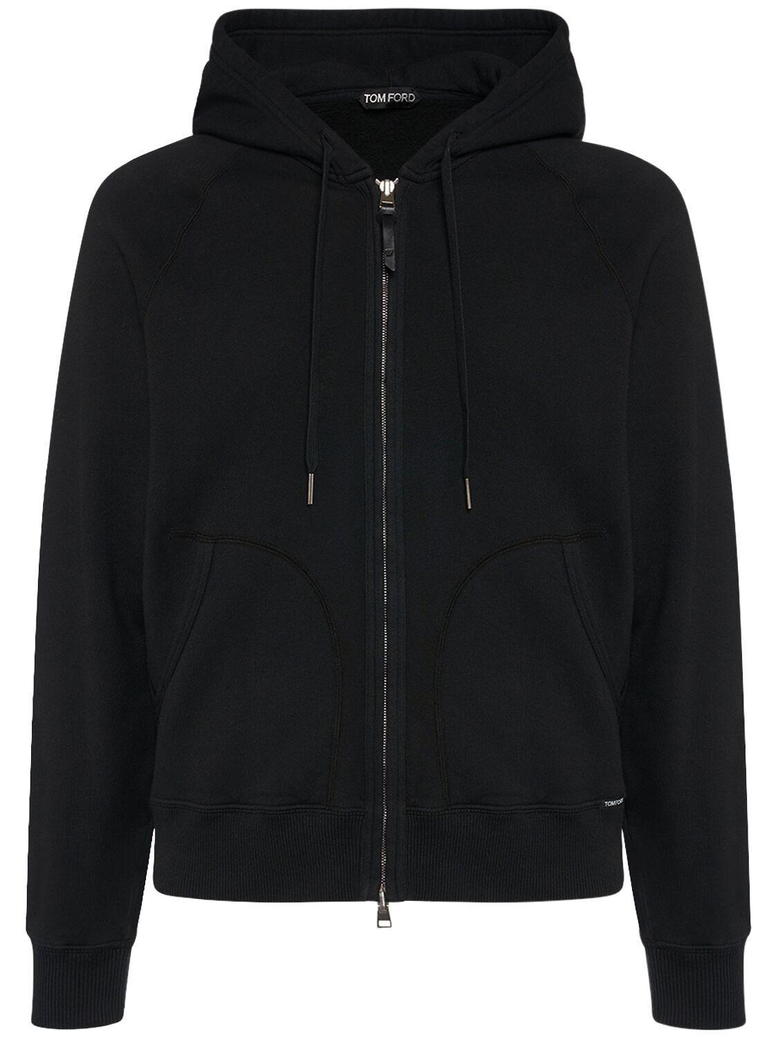 TOM FORD Vintage Garment Zip Hoodie In Black Product Image