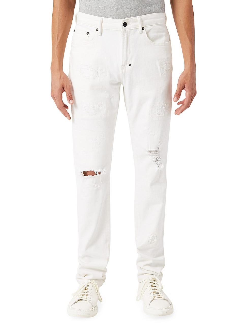 Mens Distressed Slim-Fit Jeans Product Image