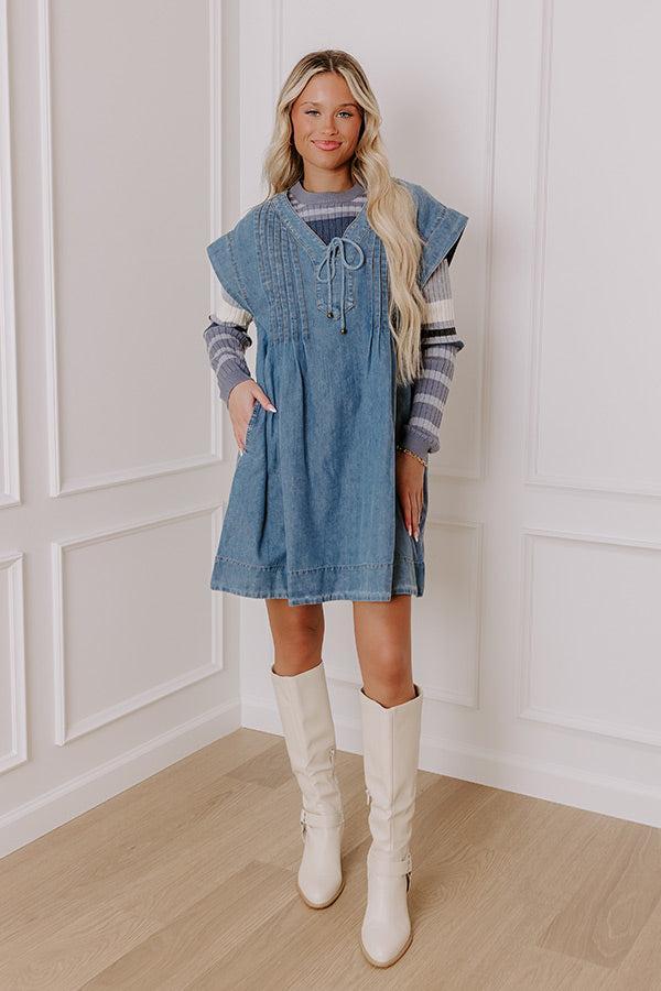 Small Town Cafe Chambray Mini Dress Product Image