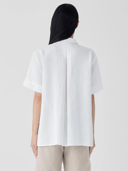 Organic Linen Classic Collar Short-Sleeve Shirt Product Image