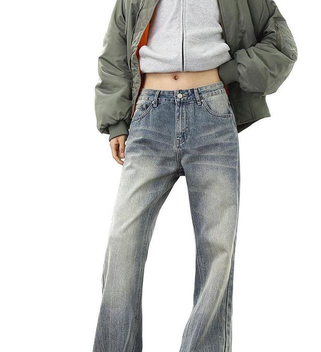 Mid Rise Washed Flared Jeans Product Image