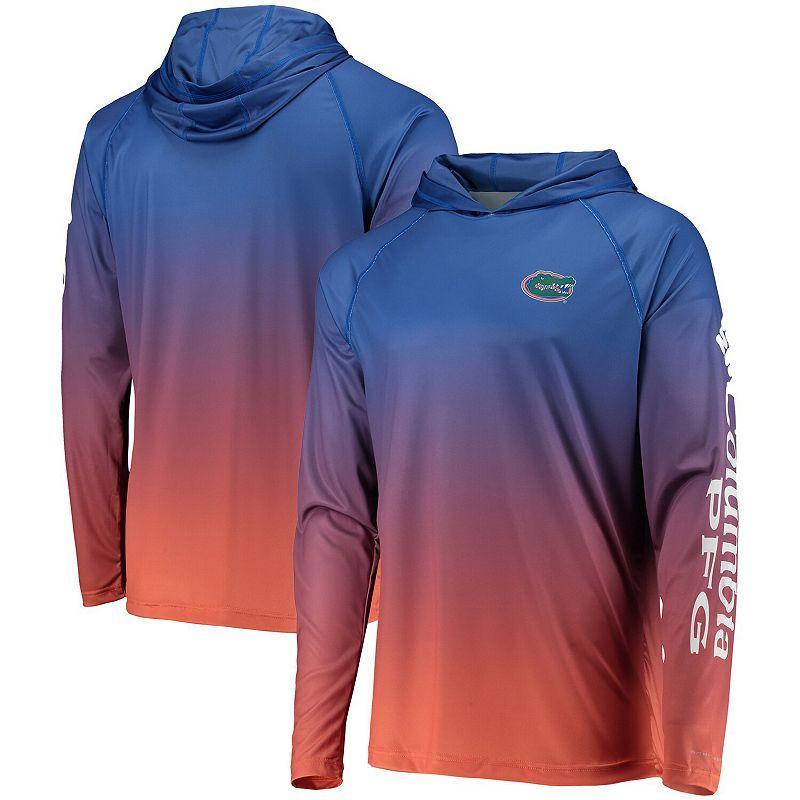 Mens Columbia PFG Royal Florida Gators Terminal Tackle Omni-Shade UPF 50 Long Sleeve Hooded Top Product Image