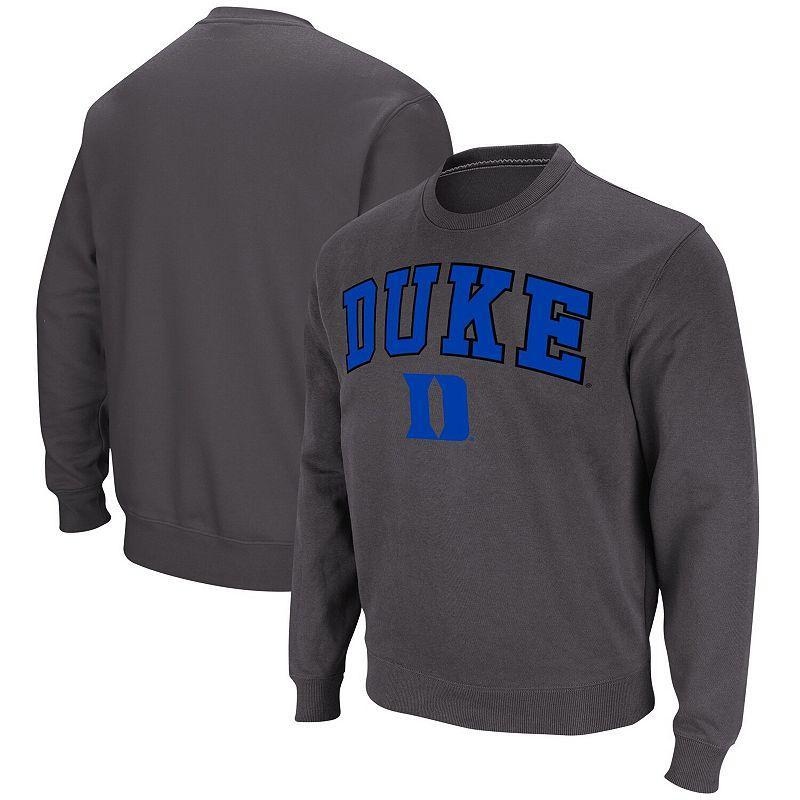 Mens Colosseum Charcoal Duke Blue Devils Arch & Logo Pullover Sweatshirt Product Image