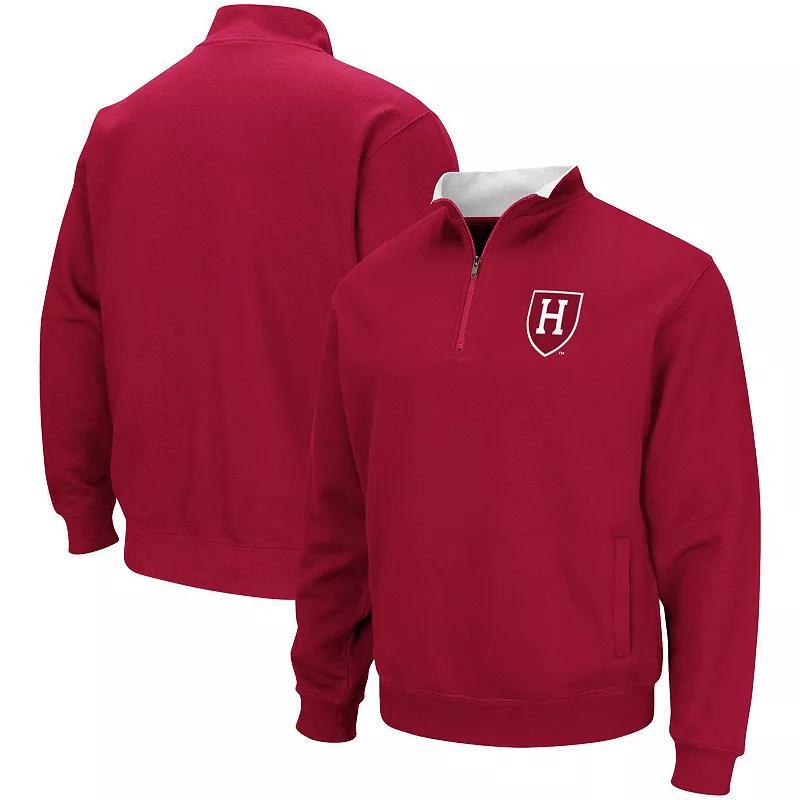 Mens Colosseum Crimson Harvard Crimson Tortugas Team Logo Quarter-Zip Jacket Product Image