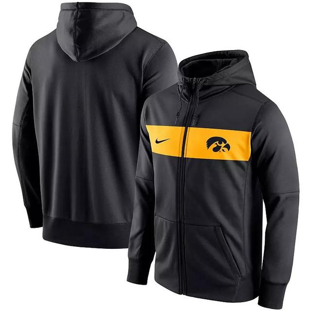 Mens Nike Black Iowa Hawkeyes Logo Performance Full-Zip Hoodie IWA Black Product Image