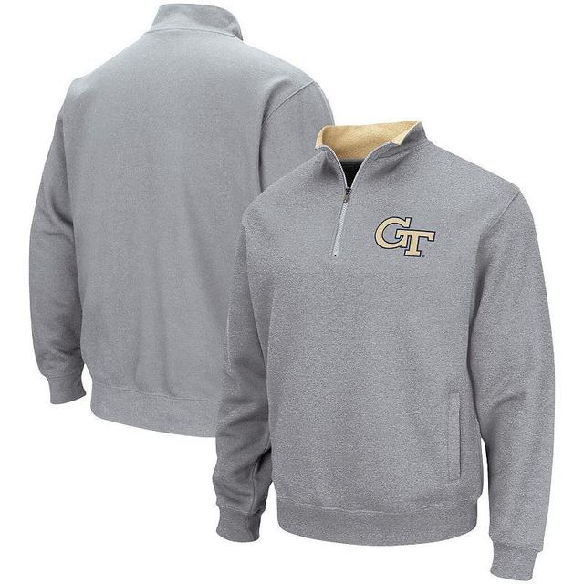 Mens Colosseum Heathered Gray GA Tech Yellow Jackets Tortugas Team Logo Quarter-Zip Jacket Product Image