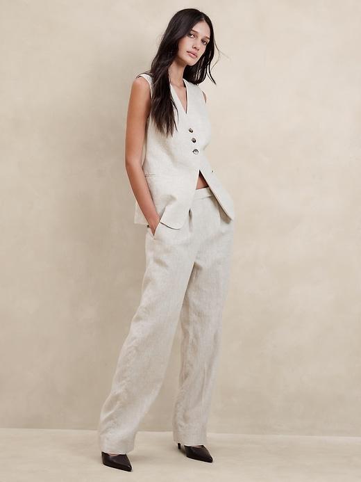 Lina Straight Linen Pant Product Image