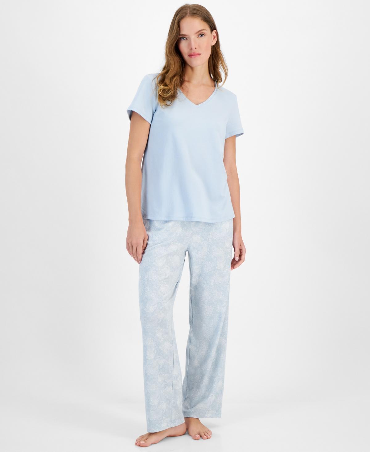 Charter Club Womens Solid V-Neck Short-Sleeve Sleepwear Top, Created for Macys Product Image