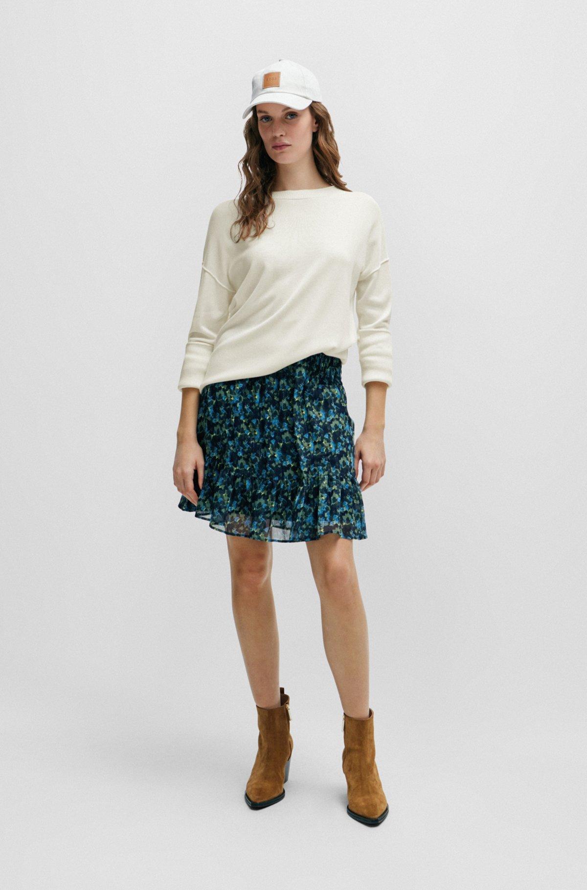 Crew-neck sweater with slit cuffs Product Image