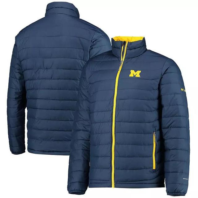 Mens Navy Michigan Wolverines Powder Lite Omni-Heat Reflective Full-Zip Jacket Product Image