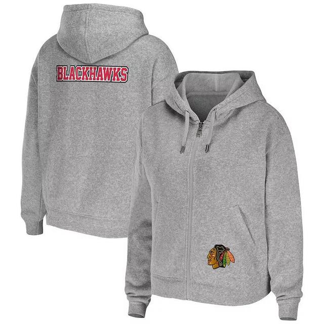 Womens WEAR by Erin Andrews Heather Gray Chicago Blackhawks Full-Zip Hoodie Product Image