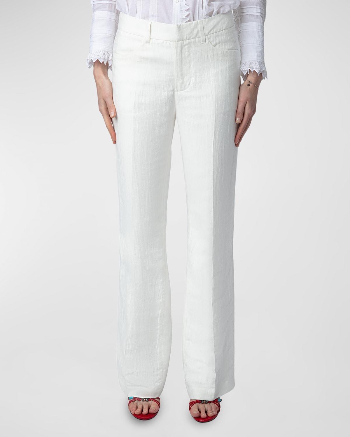 Pistol Tailored Linen-Blend Pants Product Image