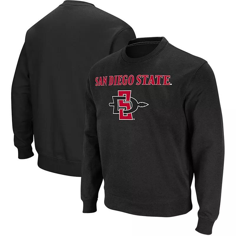 Mens Colosseum Black San Diego State Aztecs Arch Logo Tackle Twill Pullover Sweatshirt Product Image