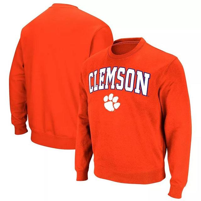 Mens Colosseum Clemson Tigers Arch & Logo Pullover Sweatshirt Product Image