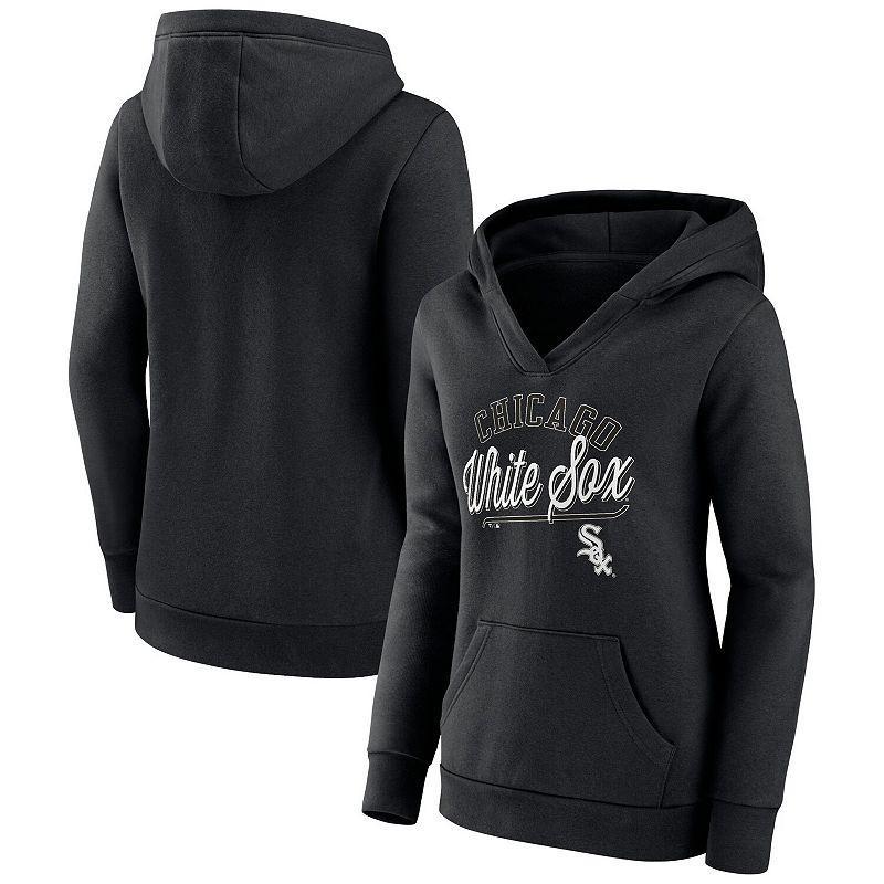 Womens Fanatics Branded Chicago White Sox Simplicity Crossover V-Neck Pullover Hoodie Product Image