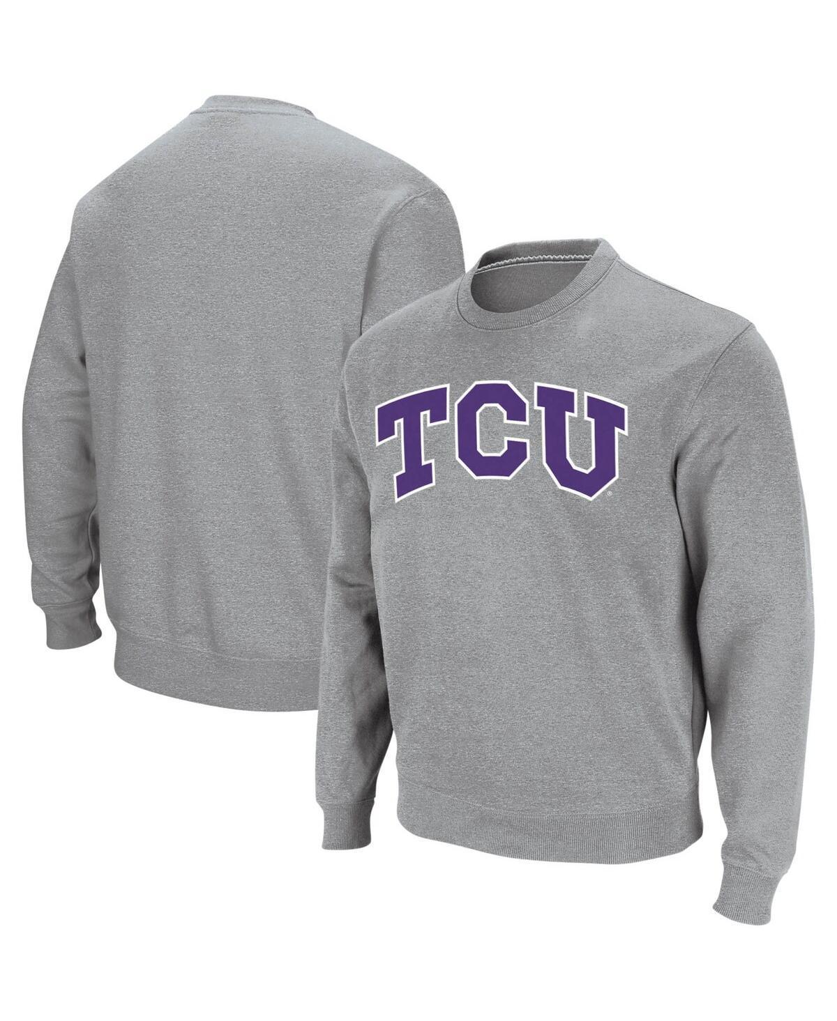 Mens Colosseum Black Tcu Horned Frogs Arch & Logo Crew Neck Sweatshirt Product Image