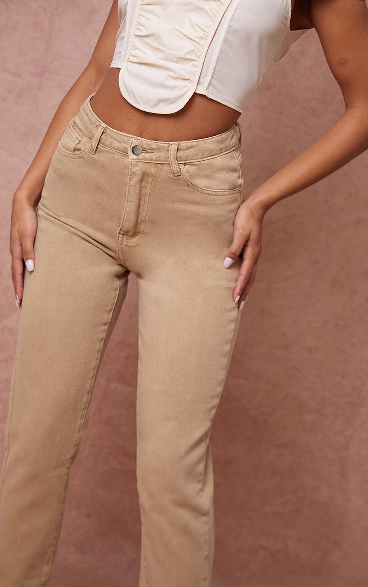 PRETTYLITTLETHING Tan Mom Jeans Product Image