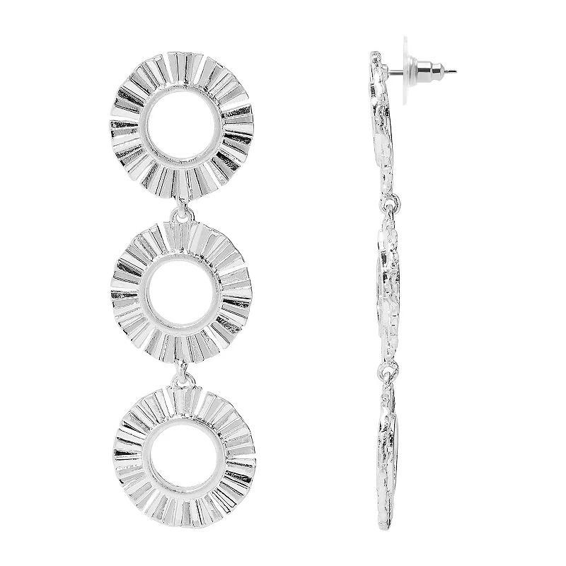 Sonoma Goods For Life Silver Tone Sunburst Linear Nickel Free Drop Earrings, Womens, None Product Image