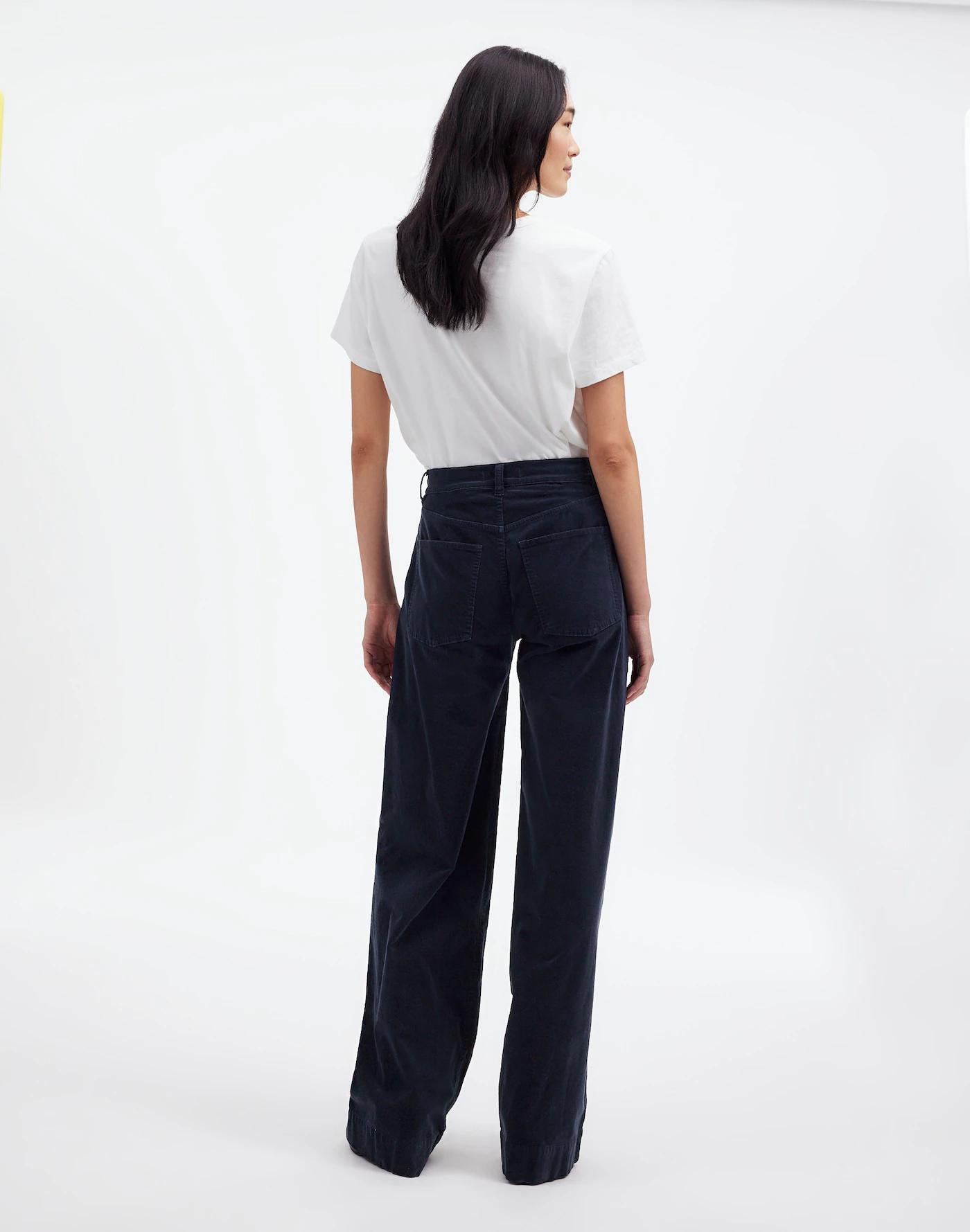 Petite Superwide-Leg Trousers in Velvet Product Image