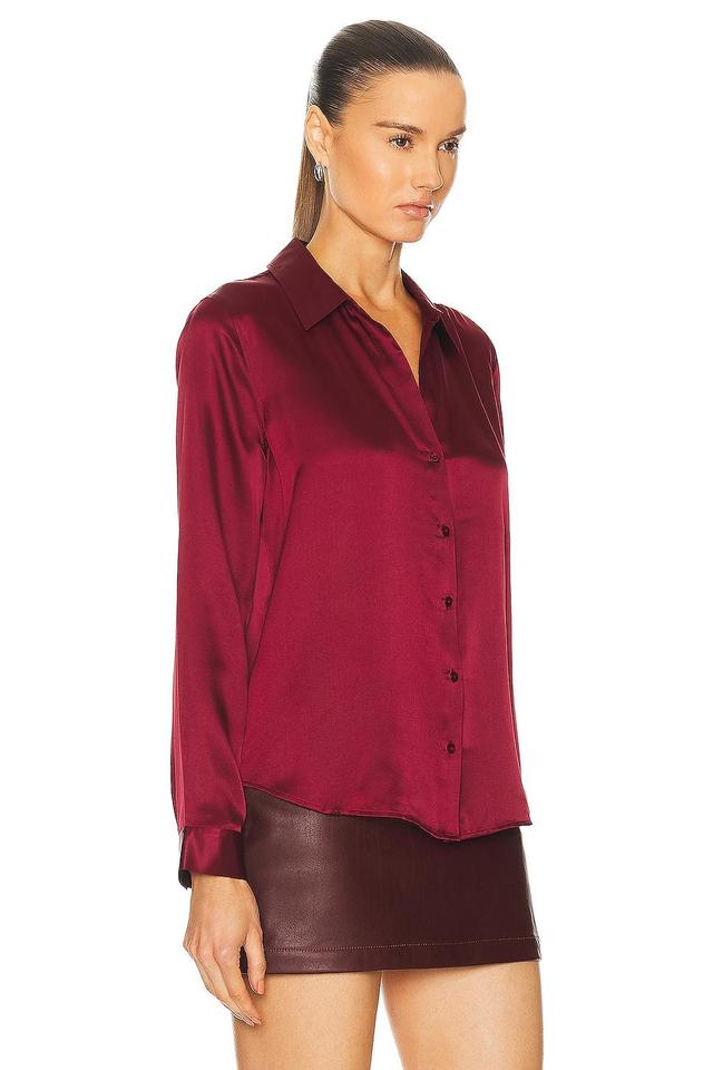 L'AGENCE Tyler Blouse Burgundy. (also in ). Product Image