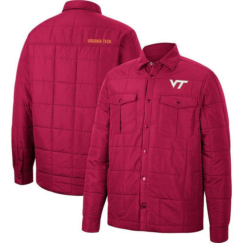 Mens Colosseum Maroon Virginia Tech Hokies Detonate Quilted Full-Snap Jacket Product Image