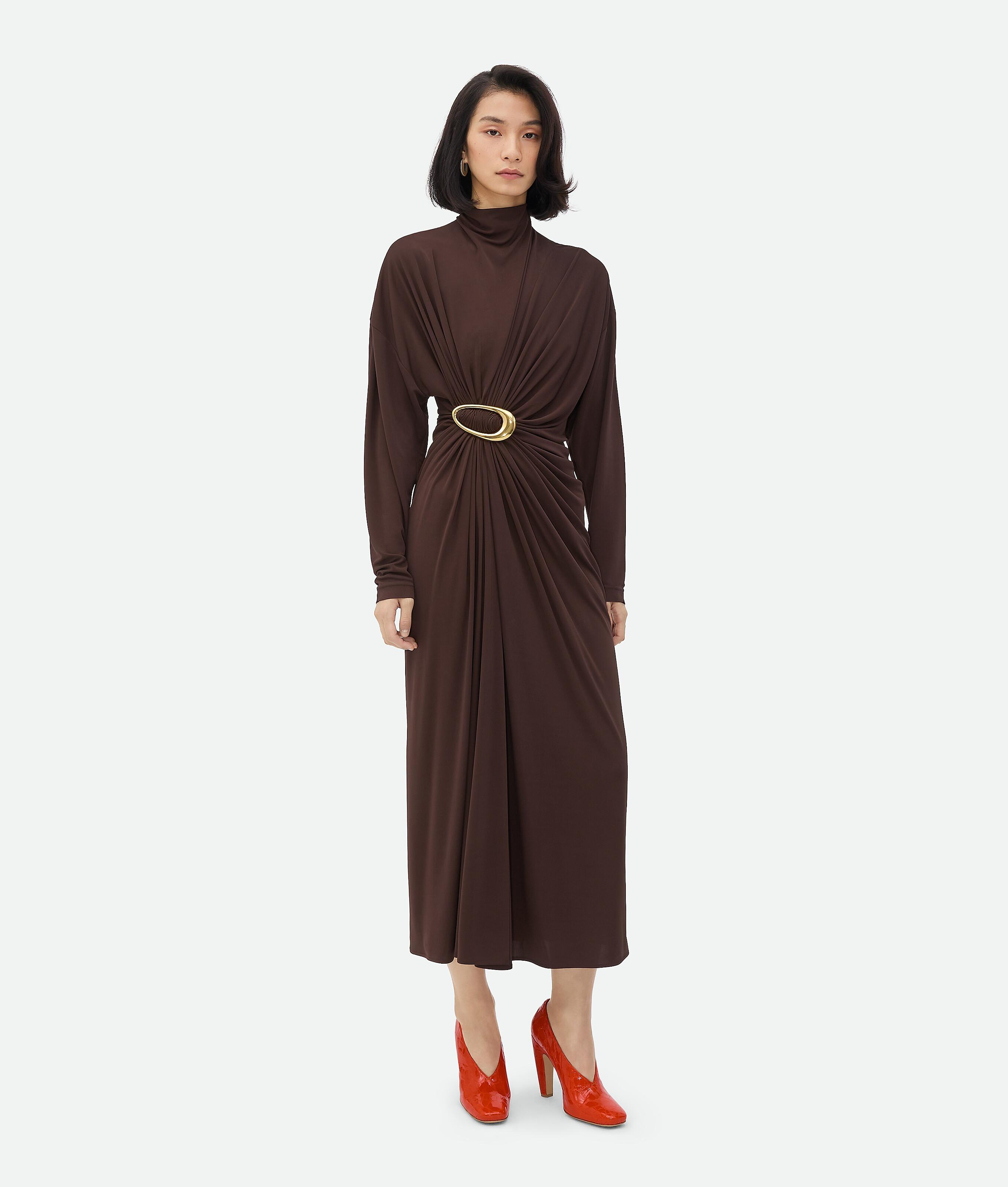 Women's Crepe Viscose Jersey Dress in Clove product image