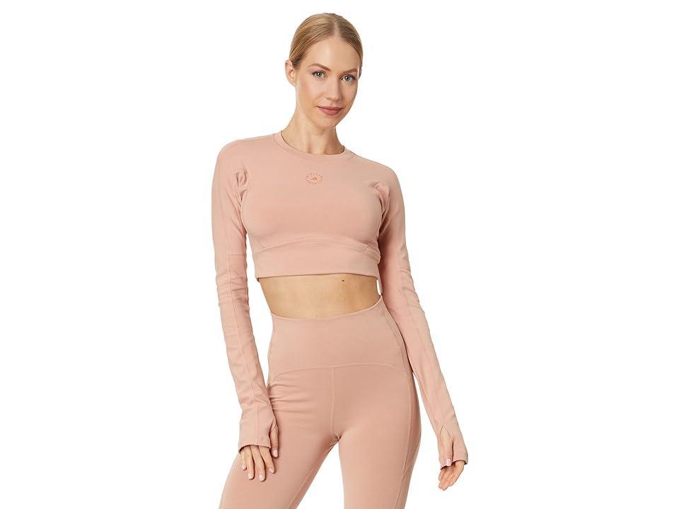 adidas by Stella McCartney TrueStrength Yoga Crop Top HS1720 (Soft Almond) Women's Clothing Product Image