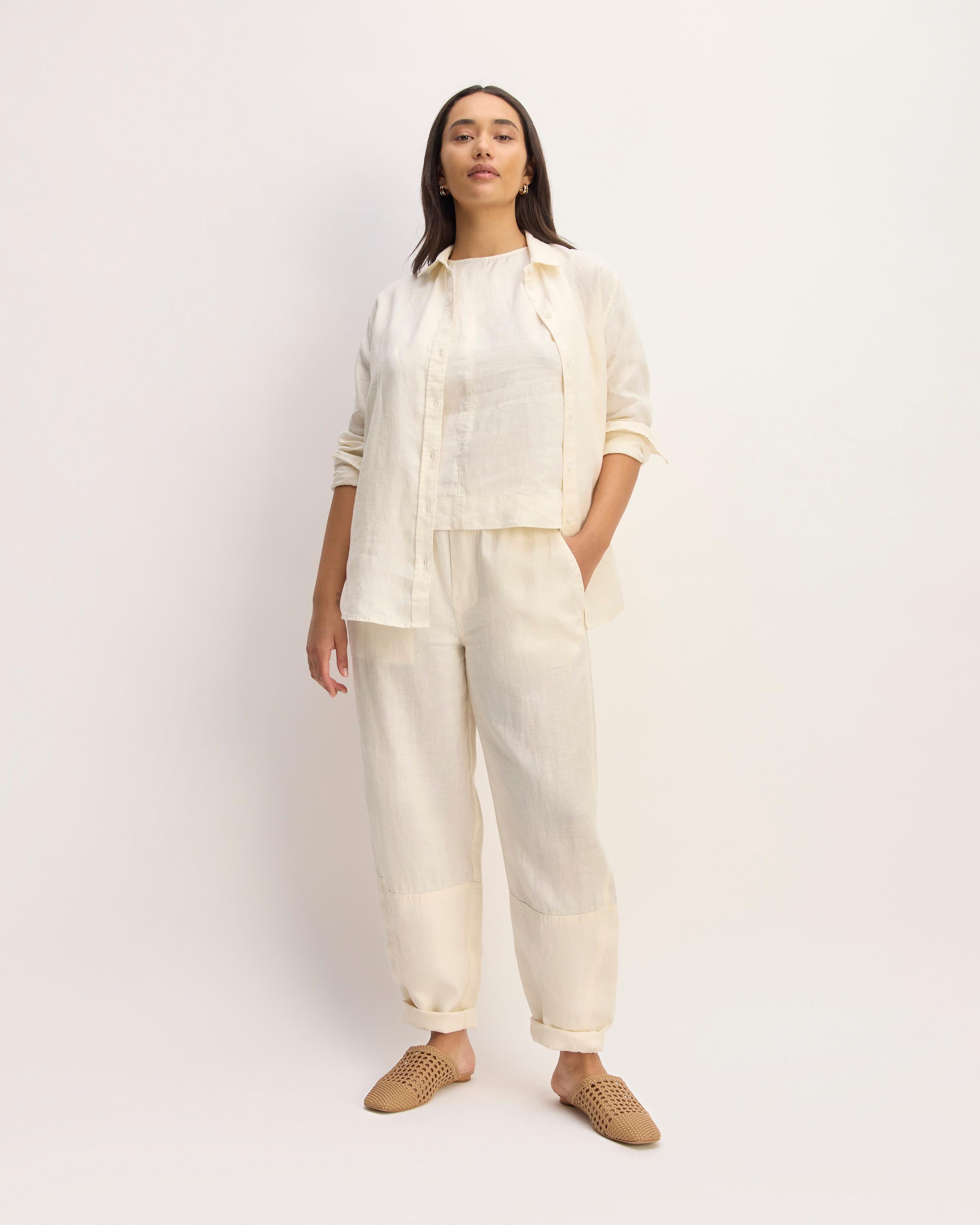 The Linen Pull-On Barrel Pant Product Image