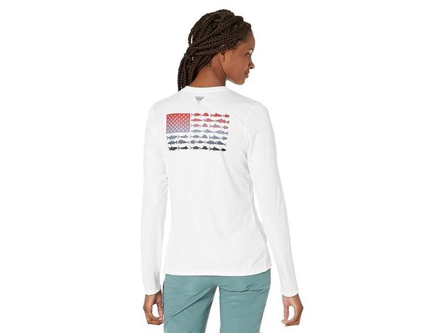 Columbia Tidal Tee PFG Fish Flag Long Sleeve Shirt Bluestone Gradient) Women's Long Sleeve Pullover Product Image