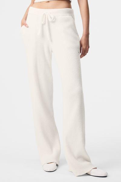 Snuggle Up Sweater High-Waist Wide Leg Pant - Ivory Product Image