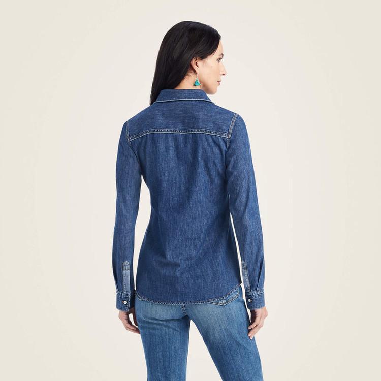 Ariat Farriday Denim Shirt (Bluelight 2) Women's Long Sleeve Button Up Product Image