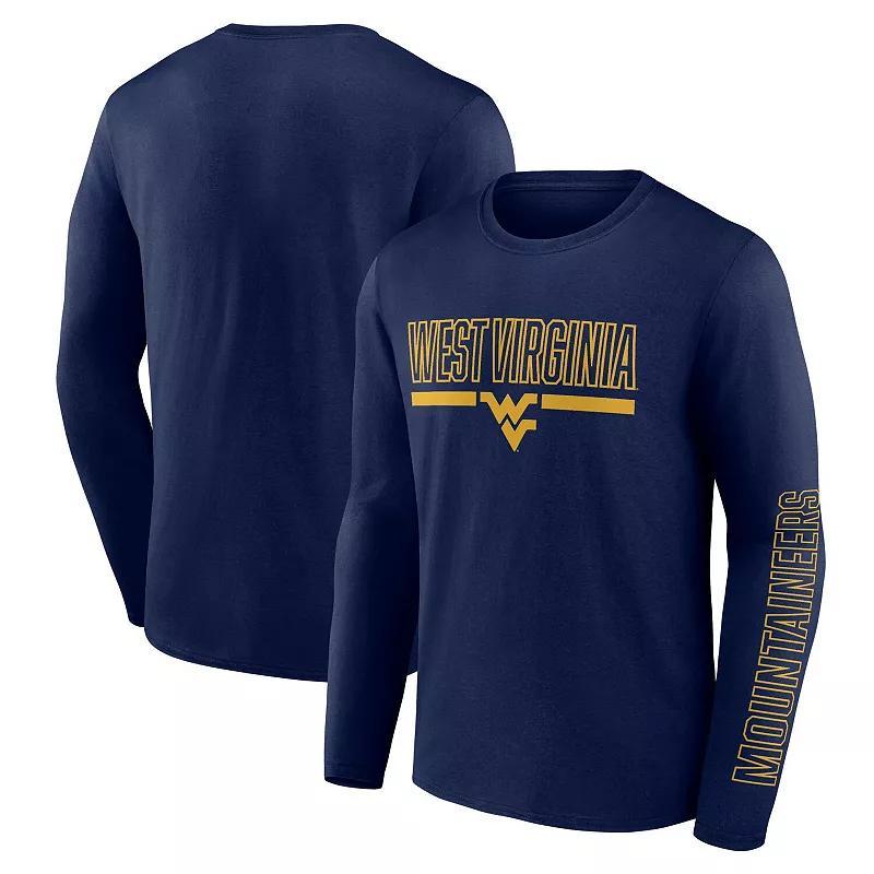 Mens Profile Navy West Virginia Mountaineers Big and Tall Two-Hit Graphic Long Sleeve T-shirt Product Image