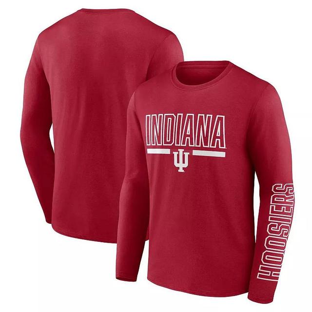 Mens Profile Crimson Indiana Hoosiers Big & Tall Two-Hit Graphic Long Sleeve T-Shirt Product Image