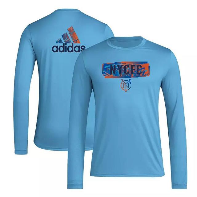 Mens adidas Sky Blue New York City FC Local Pop AEROREADY Long Sleeve T-Shirt Product Image