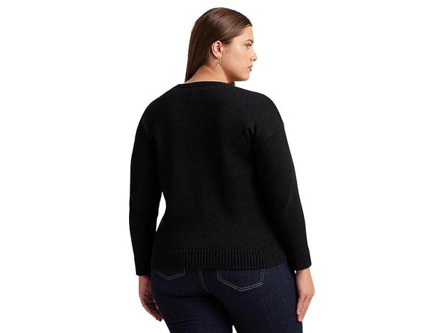 Lauren Ralph Lauren Plus Size Intarsia-Knit Crest Sweater Product Image