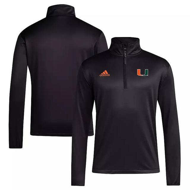 Mens adidas Miami Hurricanes 2024 Coaches Sideline Quarter-Zip Top Product Image