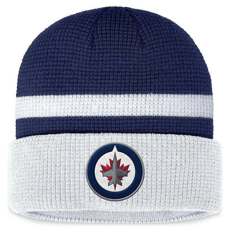 Mens Fanatics Branded Navy/White Winnipeg Jets Fundamental Cuffed Knit Hat, Jts Blue Product Image